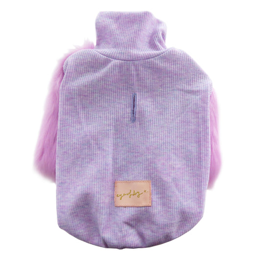 Lovely lavender faux fur dog top