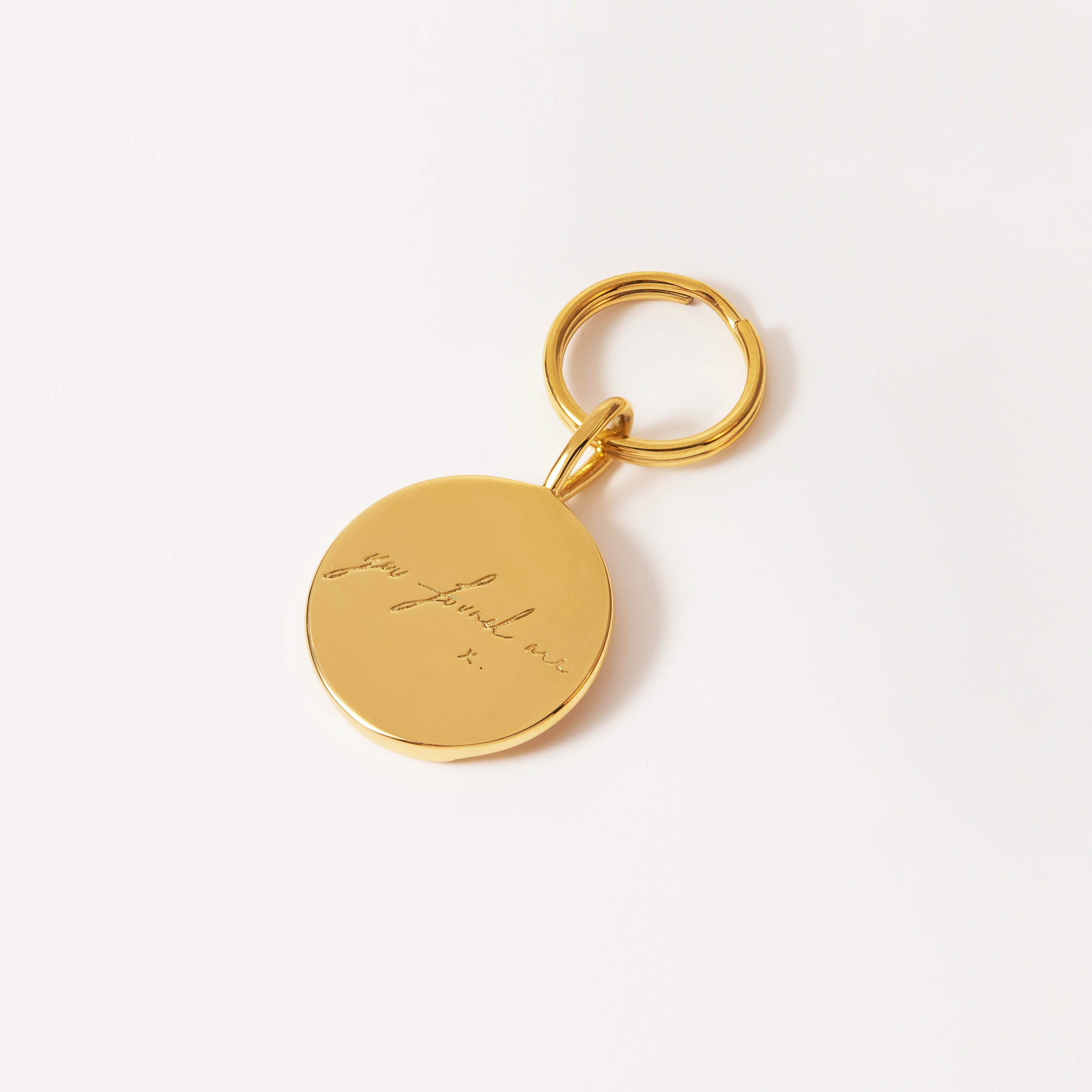 you found me. x 18k yellow Gold plated, or Stainless steel pendant on a split ring