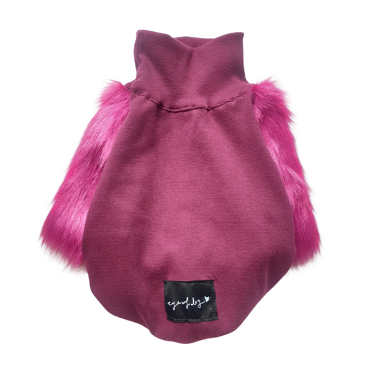 2.0 Sweet Plum Faux Fur Dog Jumper - Last XXXXS