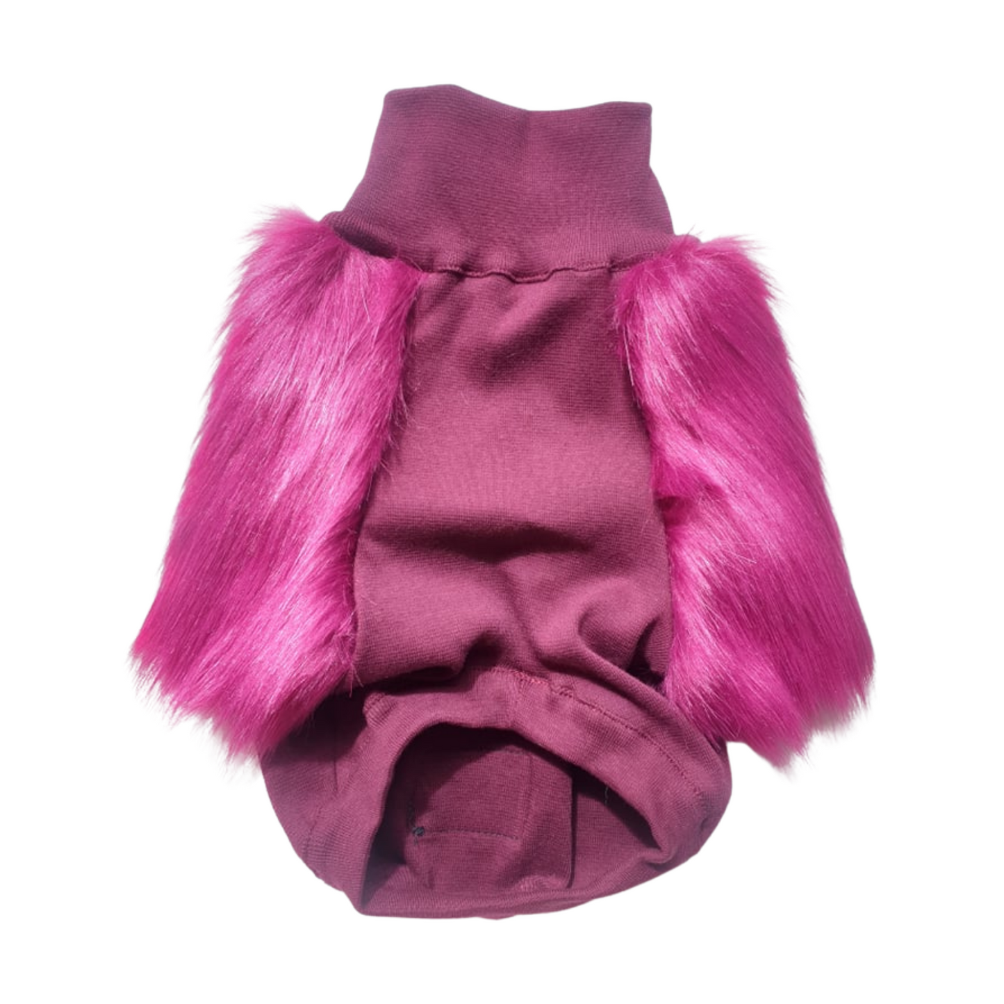 2.0 Sweet Plum Faux Fur Dog Jumper - Last XXXXS