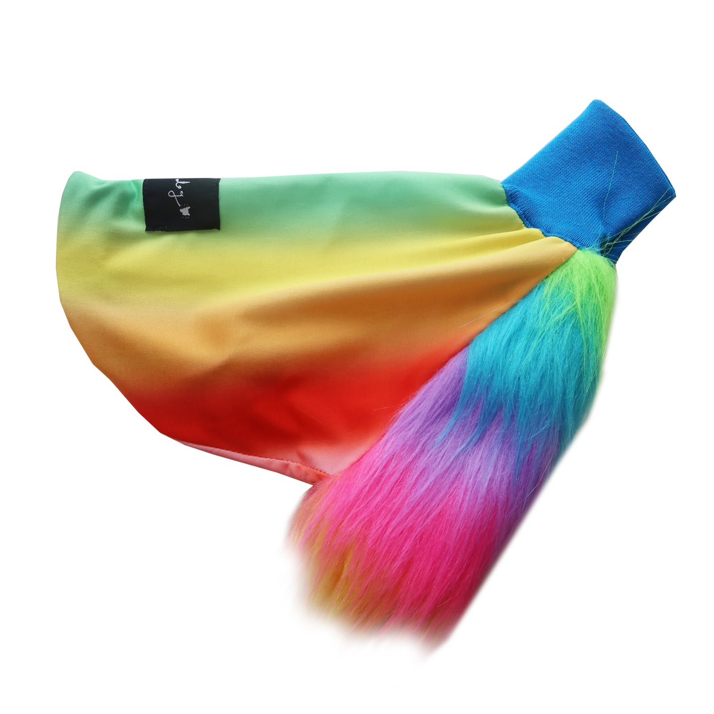 Rainbow party Faux fur dog top - XXXXS-XS left