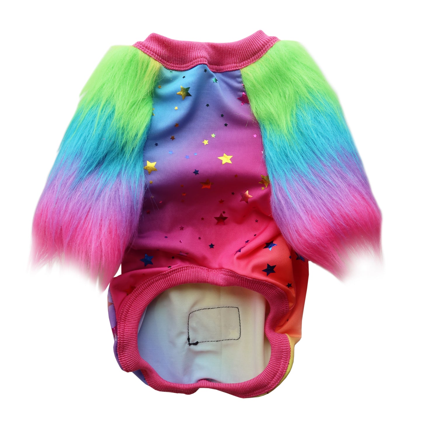 Star Birthday faux fur dog top.