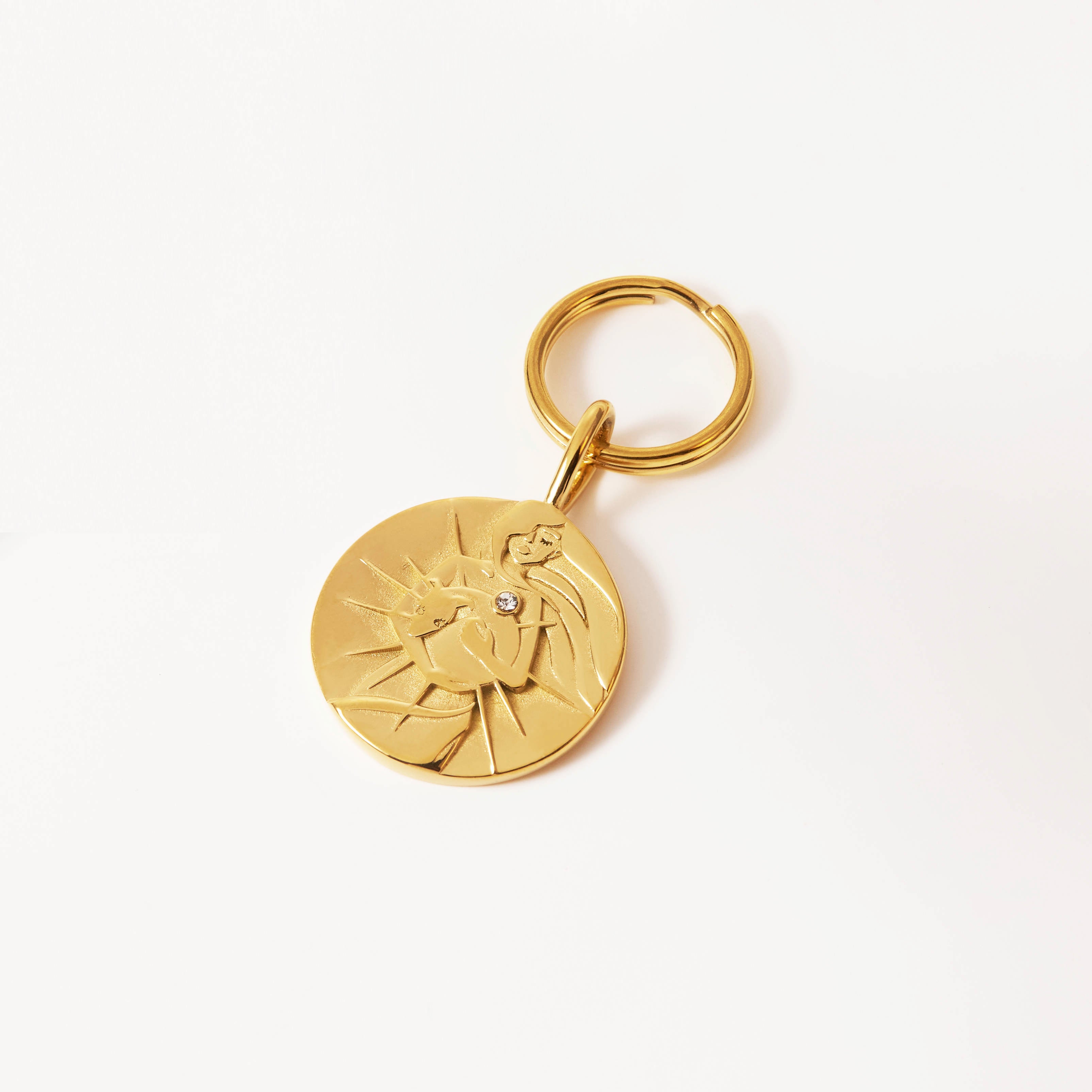 you found me. x matching pendant set for you & your dog. 18k Yellow Gold plated & Stainless steel.
